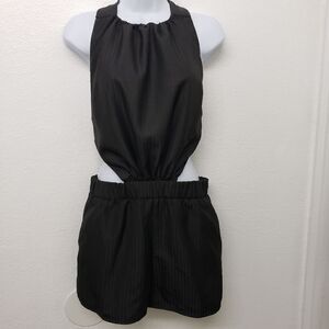 Cynthia Buttenklepper Designer Black Sleeveless Backless Short Romper Size M